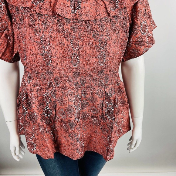 New Maurices Womans Sz 4X Plus Texas Rose Medallion Smocked Off The Shoulder NWT - Picture 5 of 7